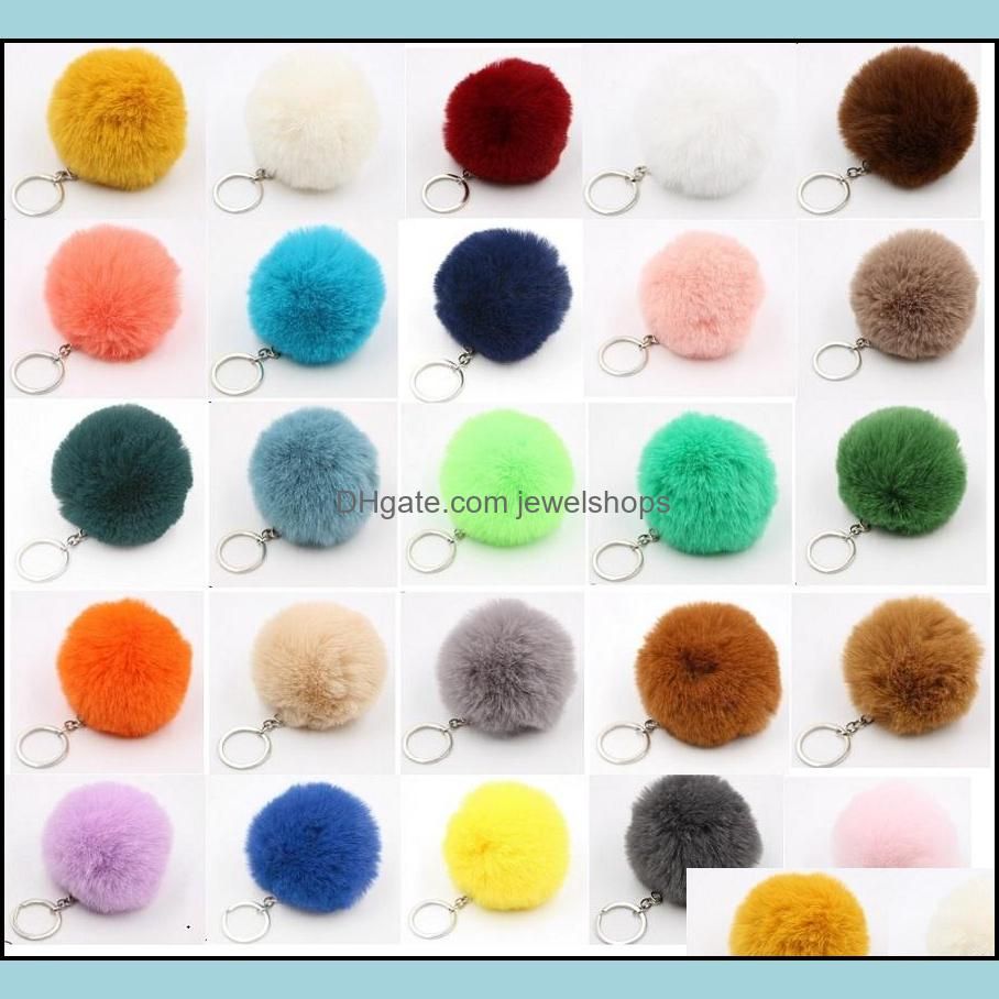 Pom Pom Keychain Bulks Fashion Accessories Mti Color 8Cm Rabbit